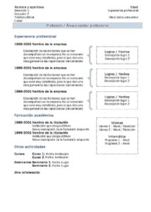 Currículum Vitae: Modelo Cronológico 2